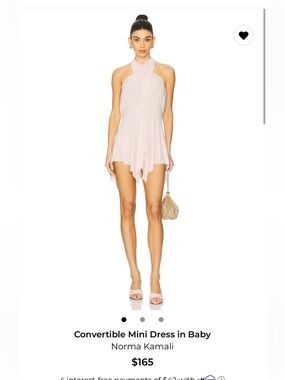 Norma Kamali Convertible Mini Dress in Baby Pink